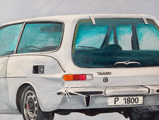 Volvo Classic Car P 1800 Schneewittchensarg Kunst Unikat angemalt