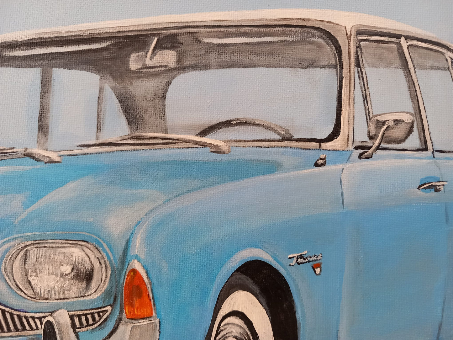 Ford Badewanne Acrylbild auf Leinwand Kunst Unikat