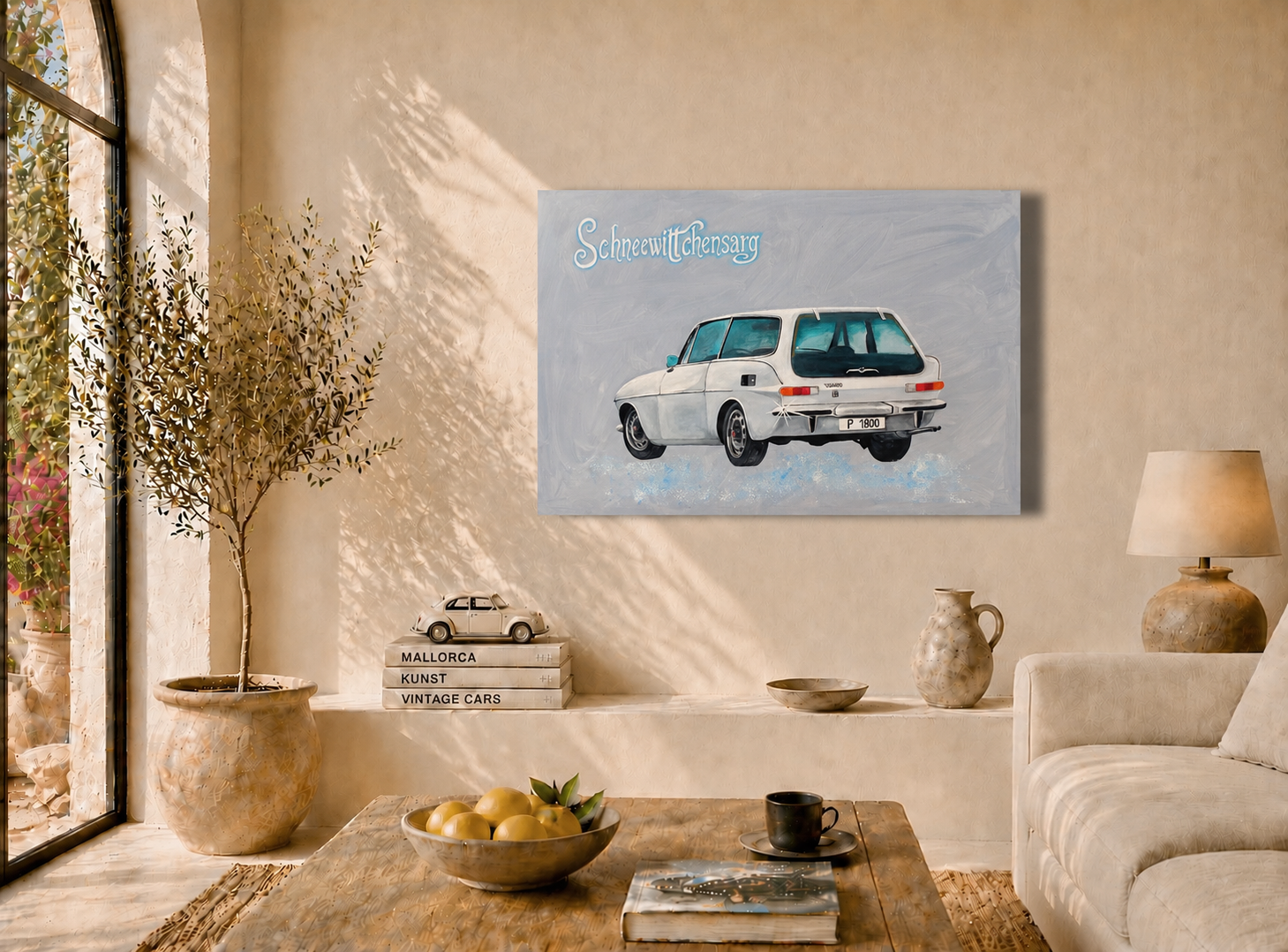 Volvo P 1800 Oldtimer Schneewittchensarg Raumdarstellung KI