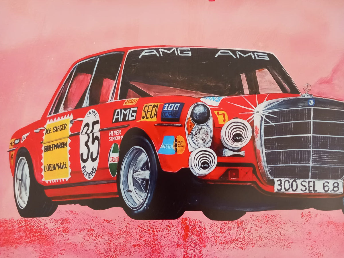Rote Sau AMG Mercedes Kunst Bild Wand Geschenk