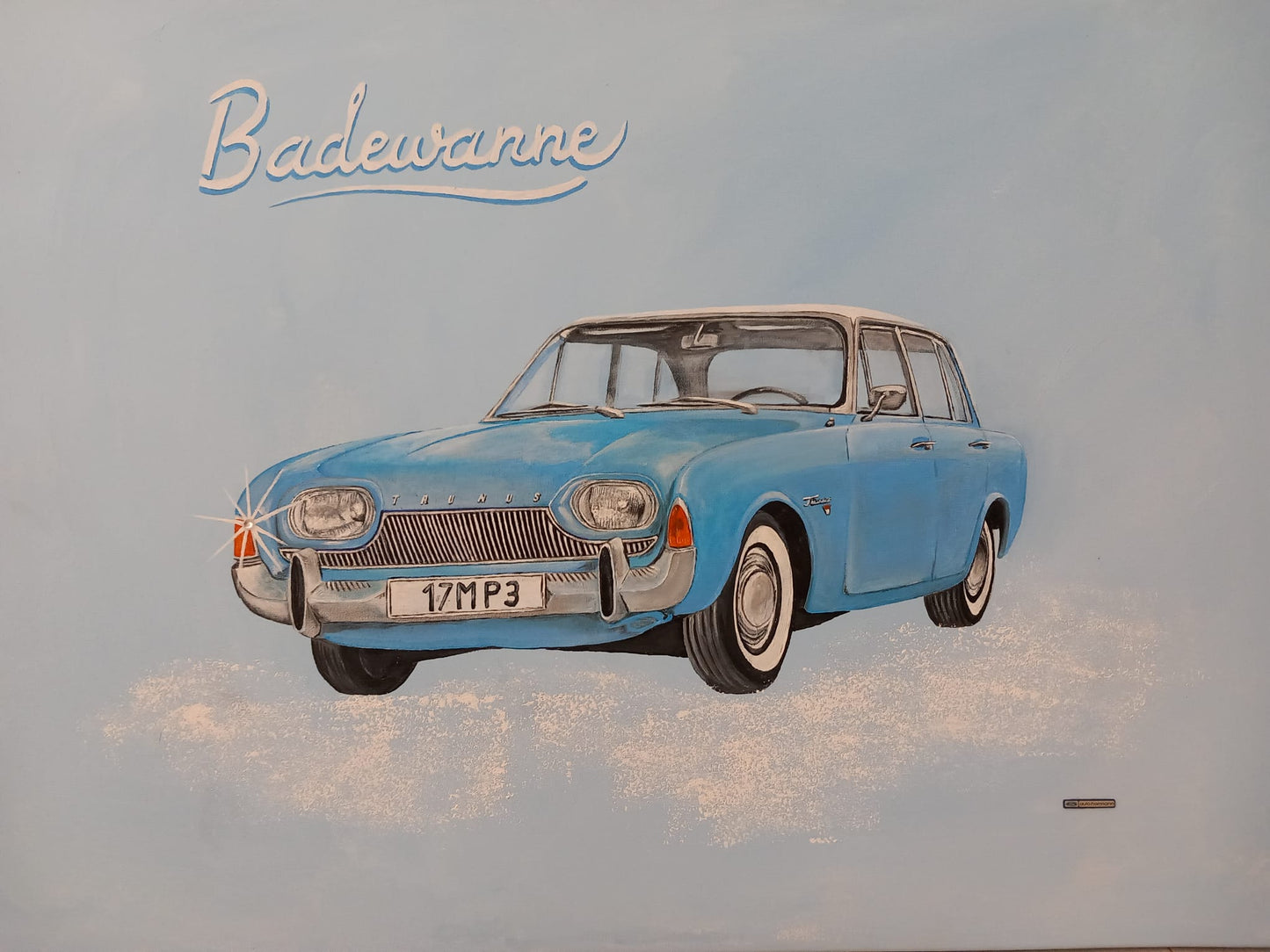 Ford 17M P3 Badewanne Kunstwerk Acryl Leinwand 80x60