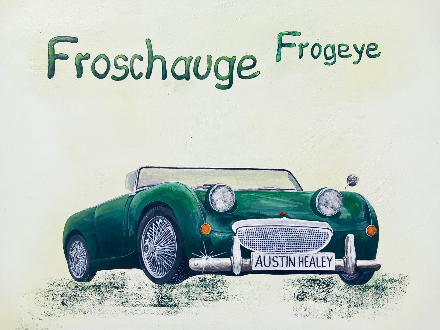 Austin Healey Sprite MK1 Frogeye – handgemaltes Acrylbild Oldtimer Kunst Art  Classic Cars Geschenk Gift 