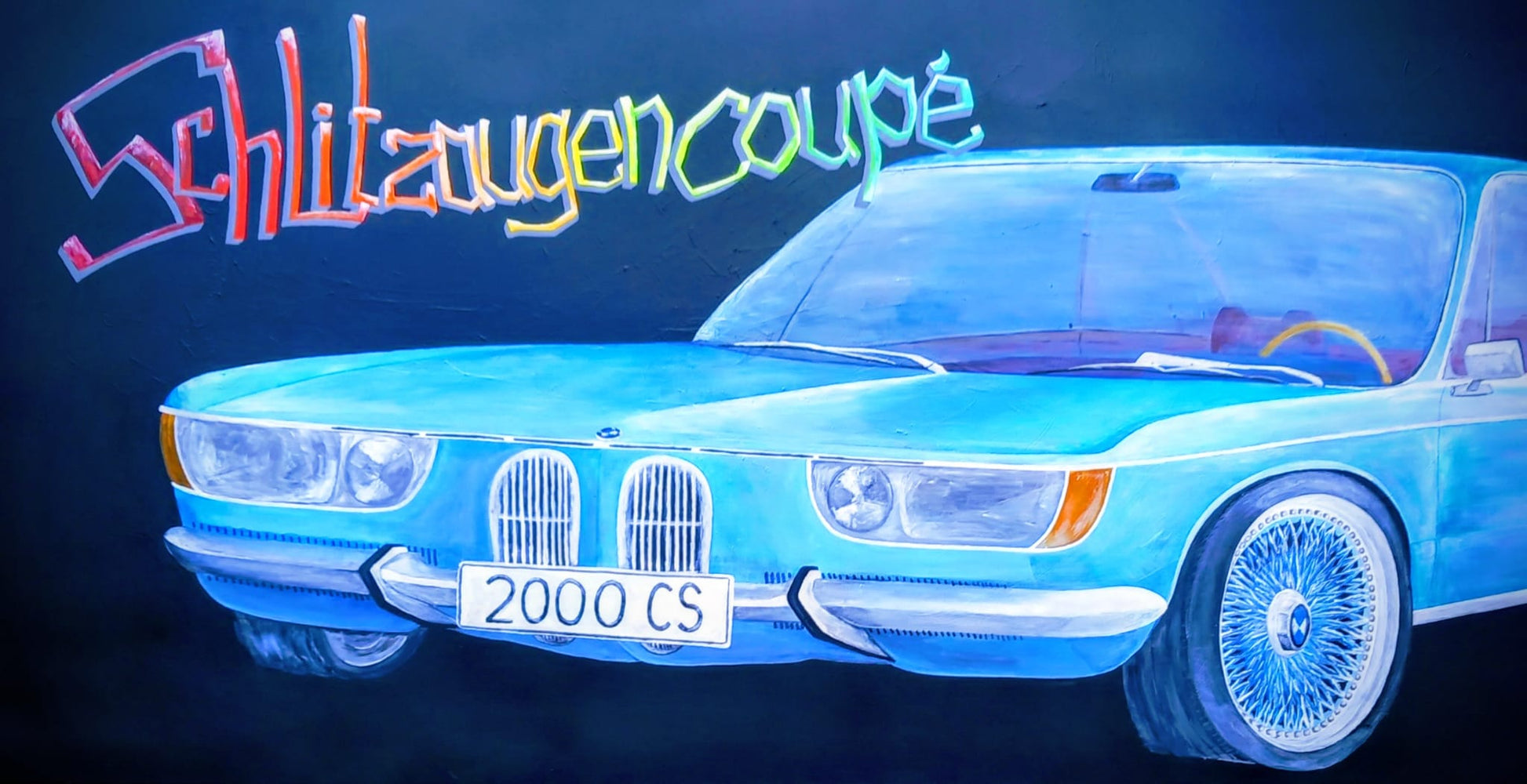 Posterdruck 1/10 limitiert Schlitzaugencoupe 2000 CS BMW Oldtimer Classic Car