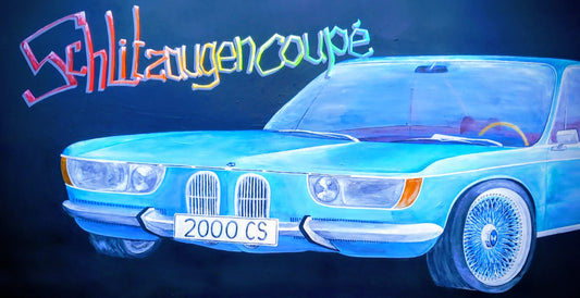 Posterdruck 1/10 limitiert Schlitzaugencoupe 2000 CS BMW Oldtimer Classic Car