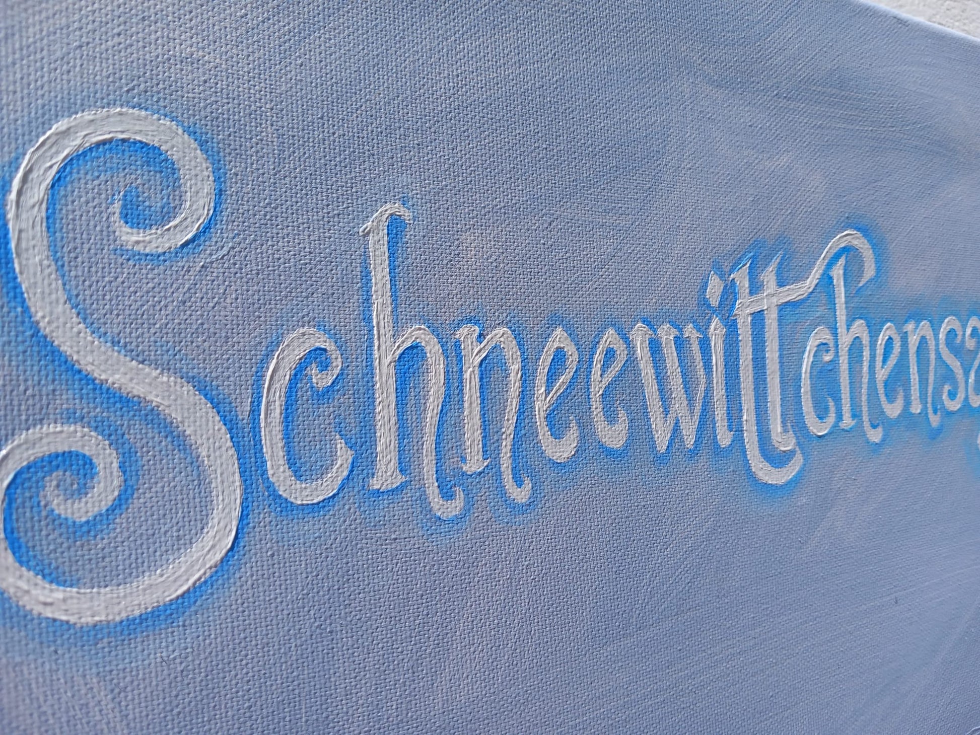 Detail Schrift MMS Living Bild Kunst Volvo P 1800 Schneewittchensarg Acryl auf Leinwand