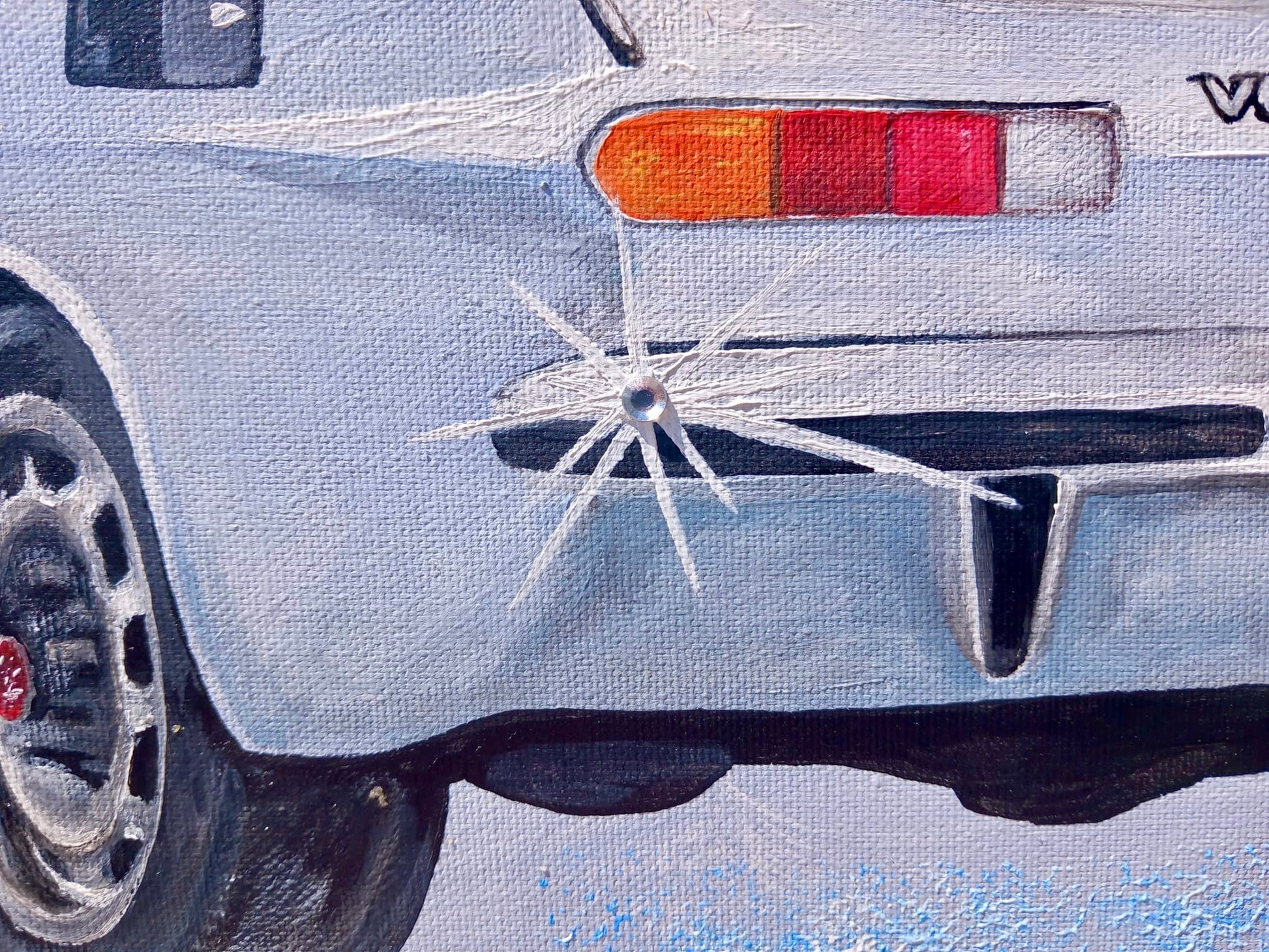 Volvo P 1800 Detail Glitzerstein am Heck Schneewittchensarg Unikat Michael Schomber 