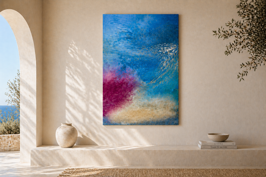 Meeresleuchten 120x80 cm  Acrylbild Unikat MMS Living Die Farben Mallorcas in einem Bild 