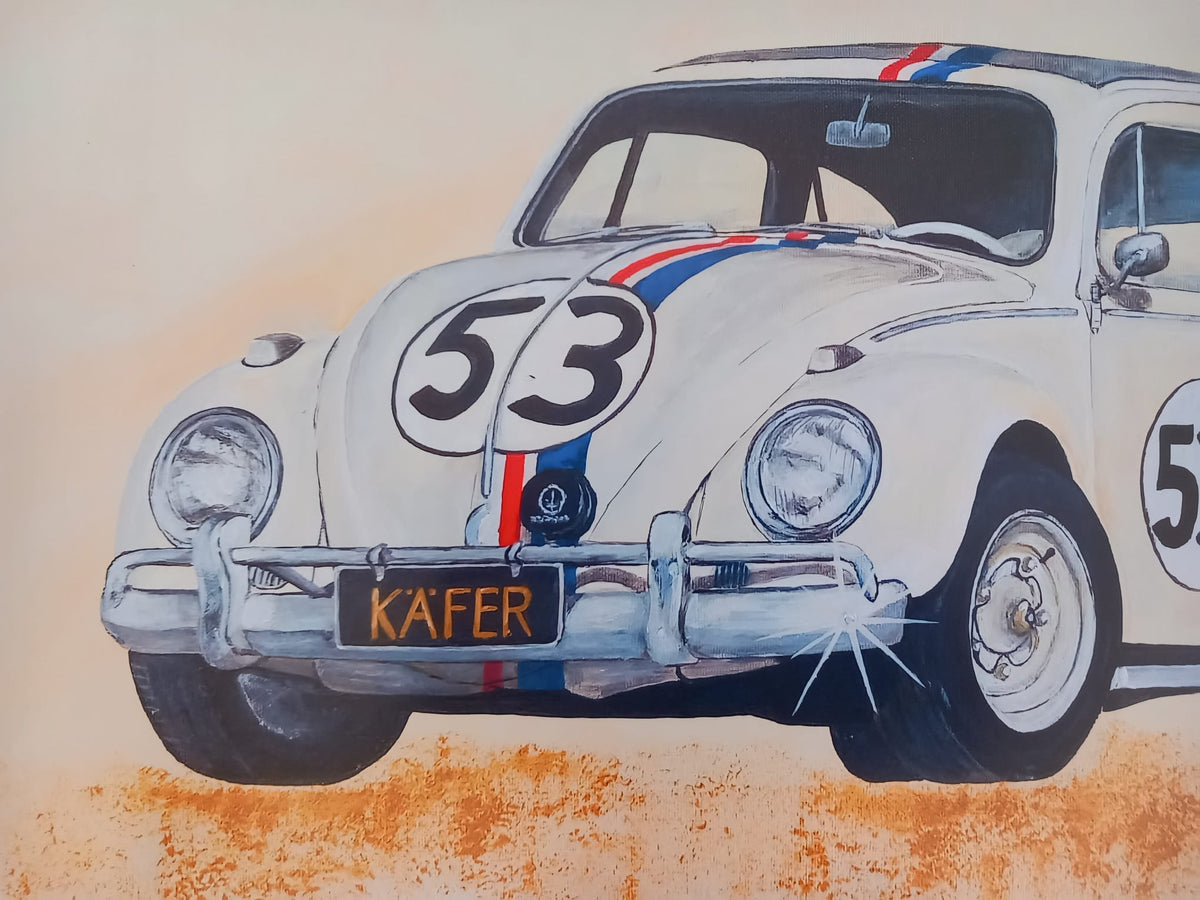 handsigniertes Poster original 1/10 VW Käfer Herbie