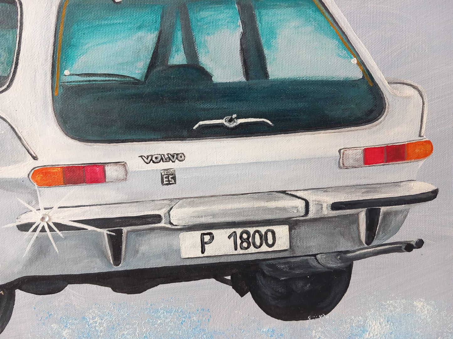 Oldtimer MMS Living Detailbild Acryl auf Leinwand Volvo Schneewittchensarg