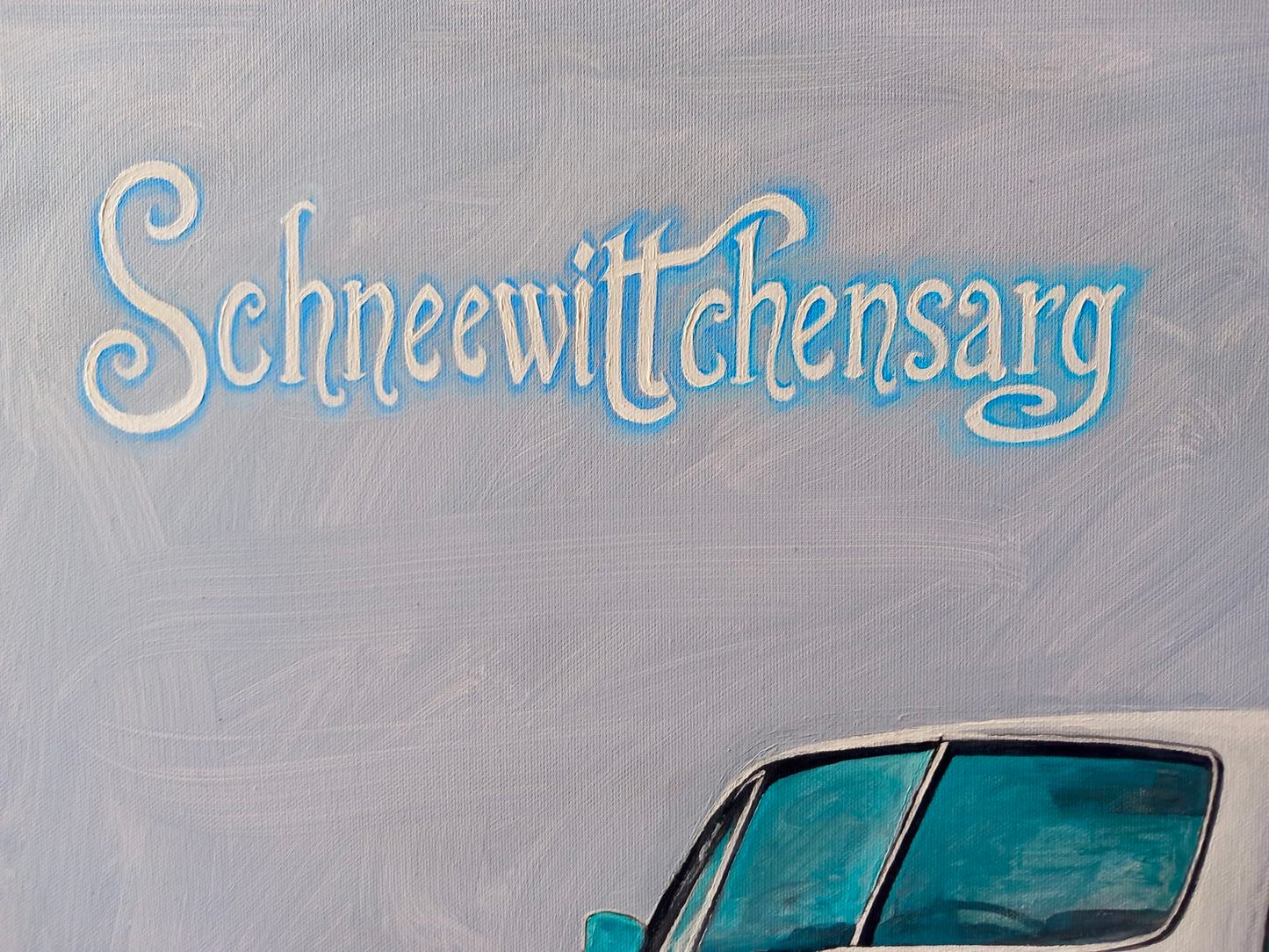 Classic Car Volvo Kunst Handgemalt Acryl Leinwand Detailansicht