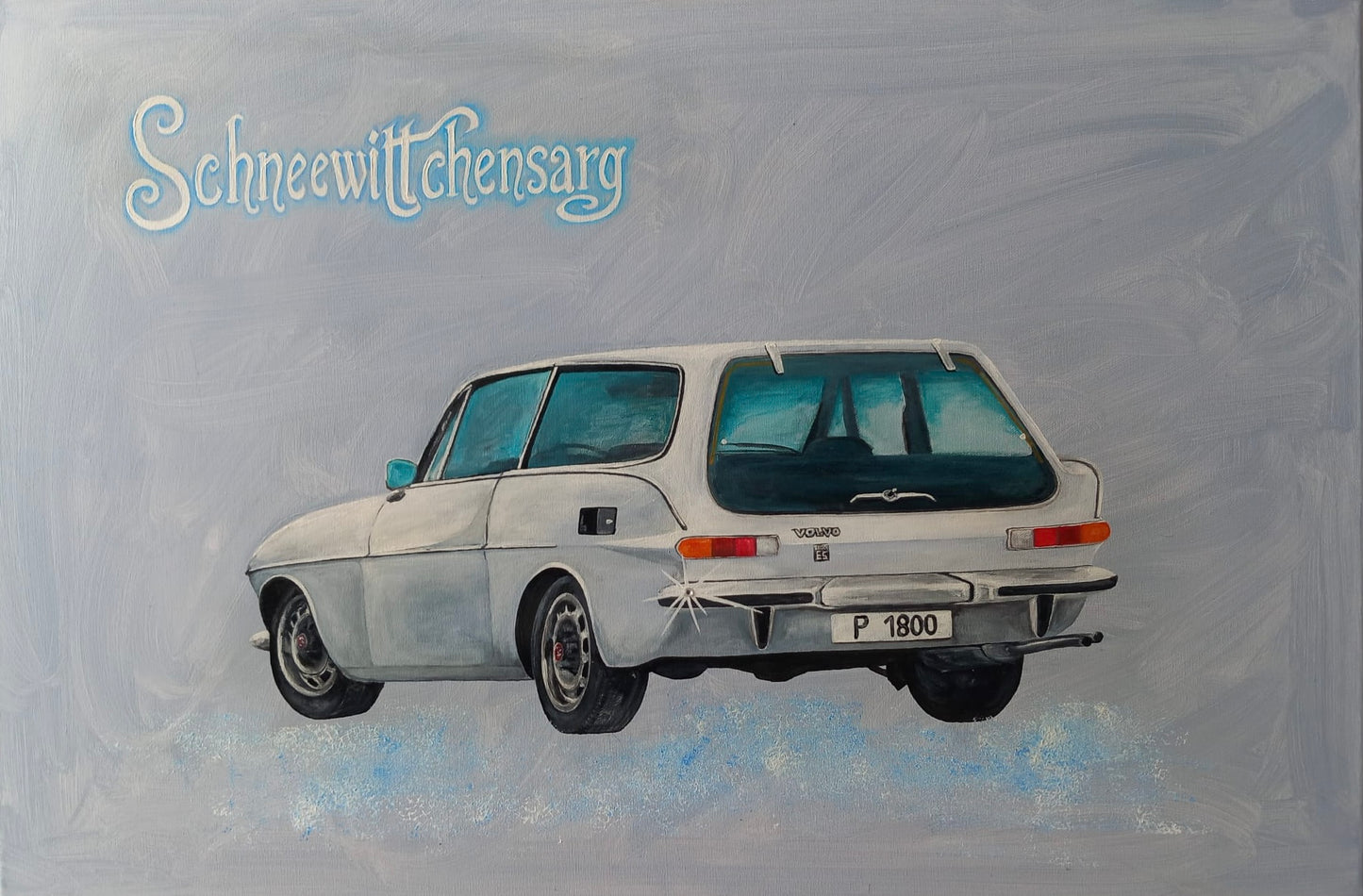 Kunst MMS Living Classic Car Oldtimer Volvo P 1800 Acryl auf Leinwand