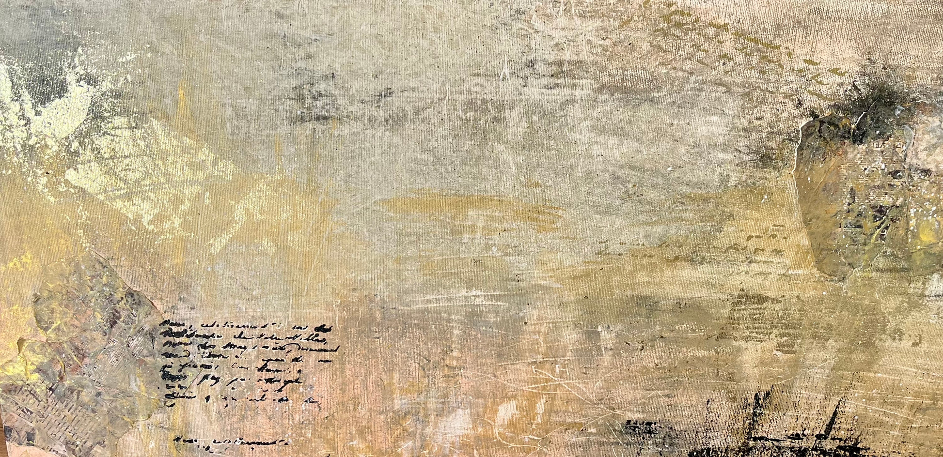 Zeitspuren – abstraktes Acrylbild handgemalt MMS Living in gold beige schwarz 