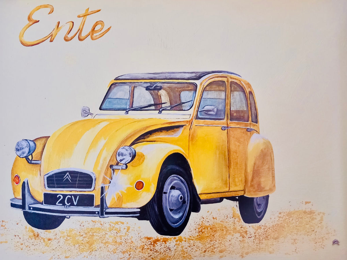 Citroen_2_Cv_Ente_gelb_Poster Art Kunst 