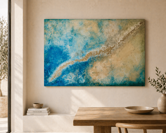 nsellicht Unikat Gemälde – Acryl auf Leinwand Mallorca Kunst Raumansicht MMS Living